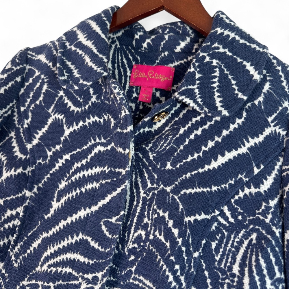 Lilly Pulitzer Womens Beauford Show Your Stripes Zebra Short Blazer Sz 2 - Picture 3 of 4